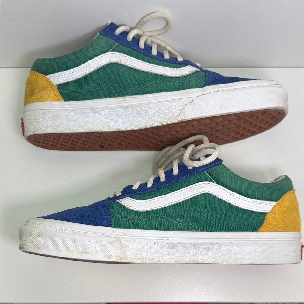 Vans Low Top Sneakers in Blue, Green, Yellow and Red - Picture 4 of 9